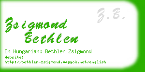 zsigmond bethlen business card